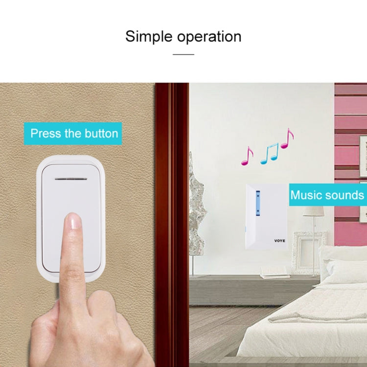 VOYE V015F Home Music Remote Control Wireless Doorbell with 38 Polyphony Sounds, V015F VOYE V015F Home Music Remote Control Wireless Doorbell with 38 Polyphony Sounds, V015F